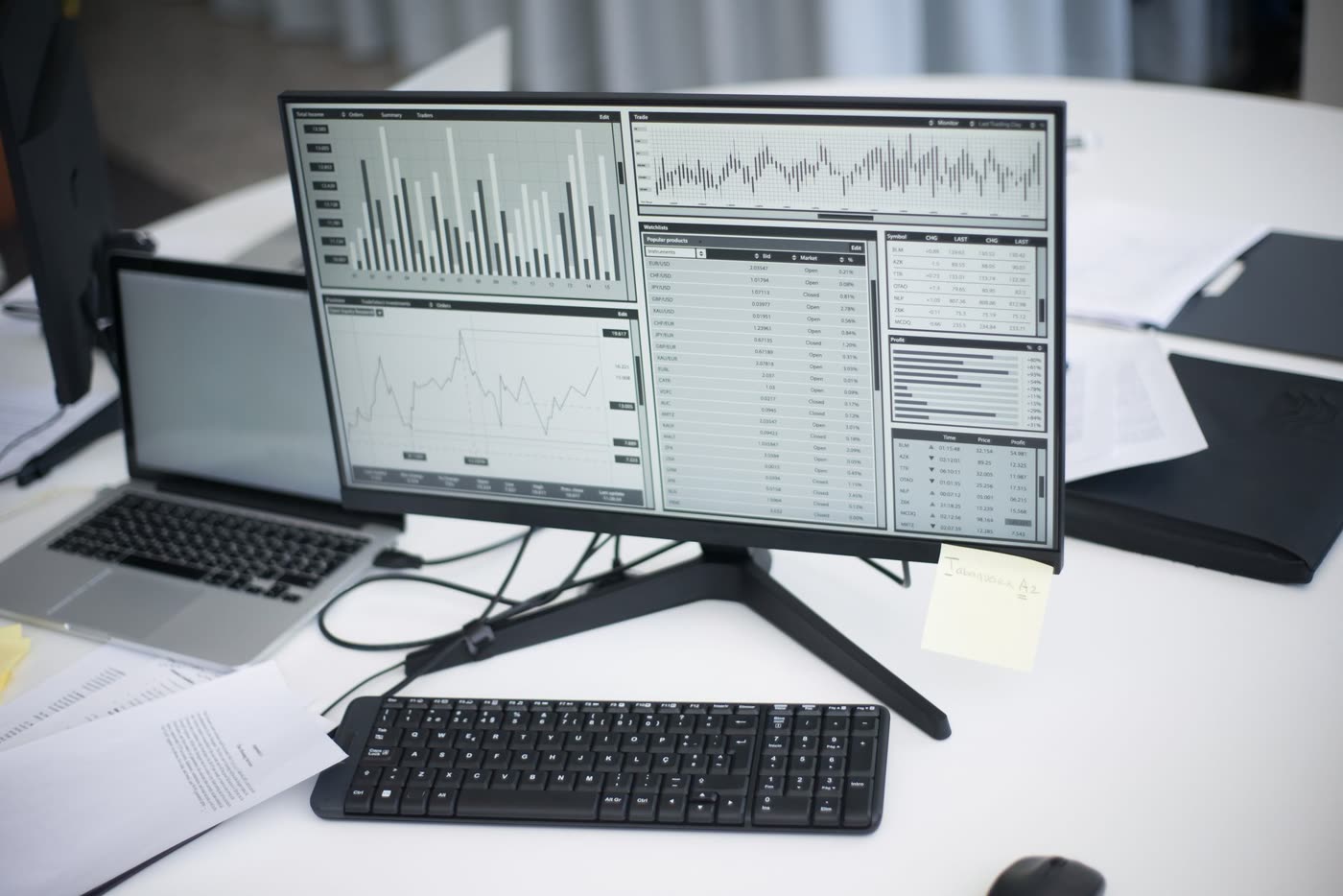 Website analytics on a laptop screen