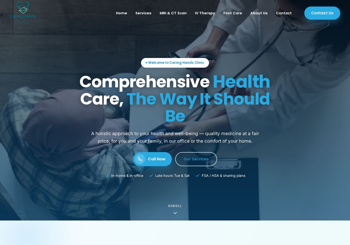 Caring Hands Clinic website