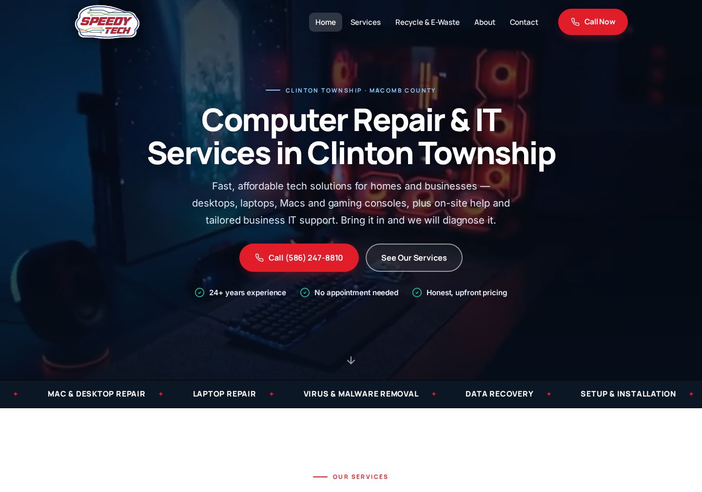 Speedy Tech Computer Repair website
